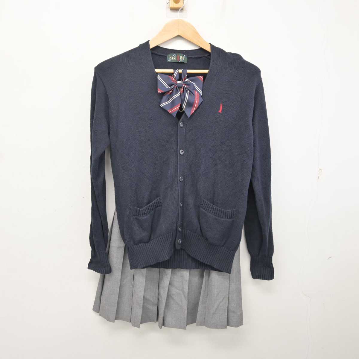 【中古】福島県 大笹生学園 女子制服 3点 (ニット・スカート) sf082593