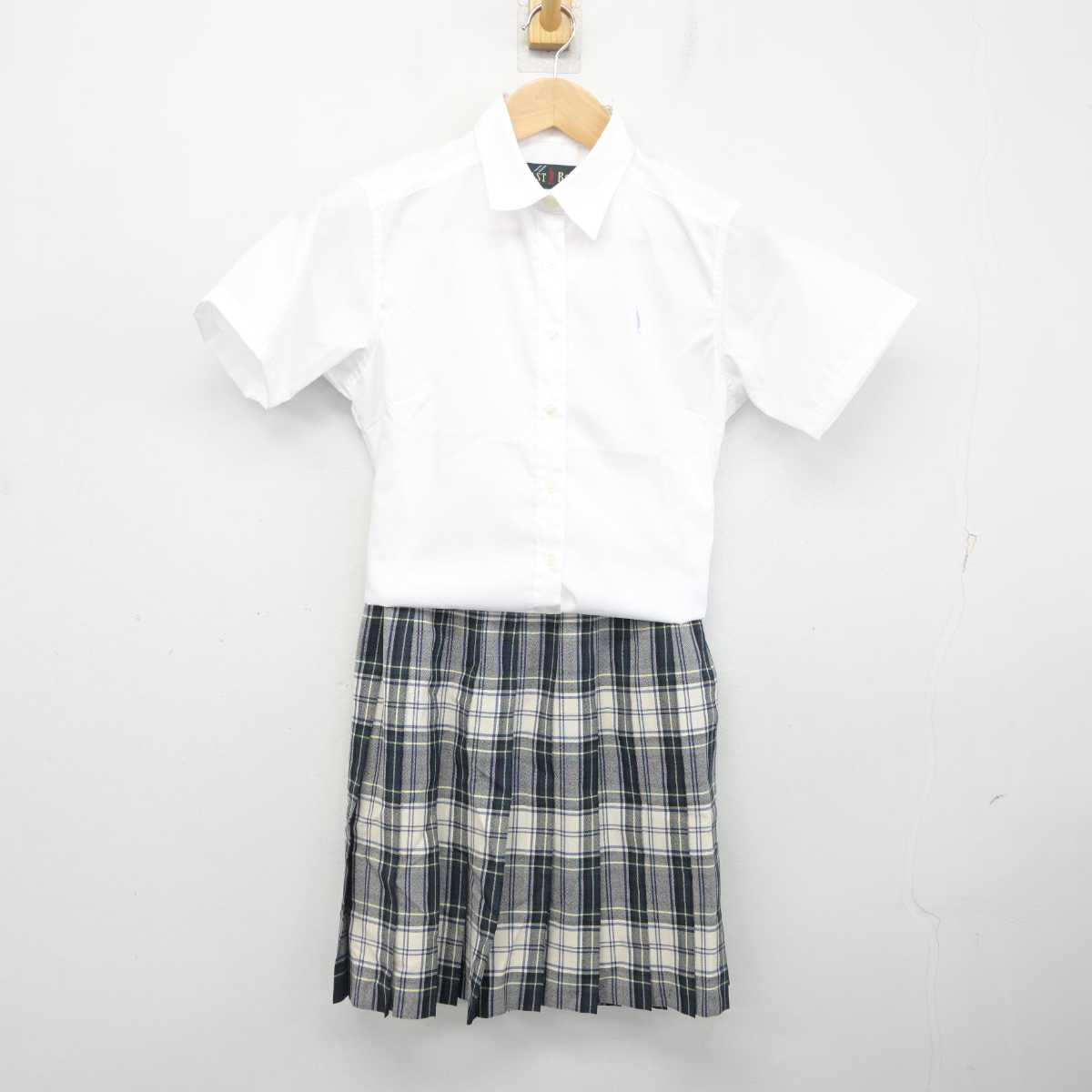 【中古】福島県 大笹生学園 女子制服 3点 (シャツ・スカート) sf082594