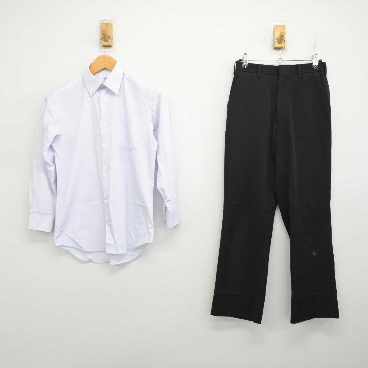 【中古】佐賀県 福富中学校 男子制服 2点 (シャツ・ズボン) sf082613