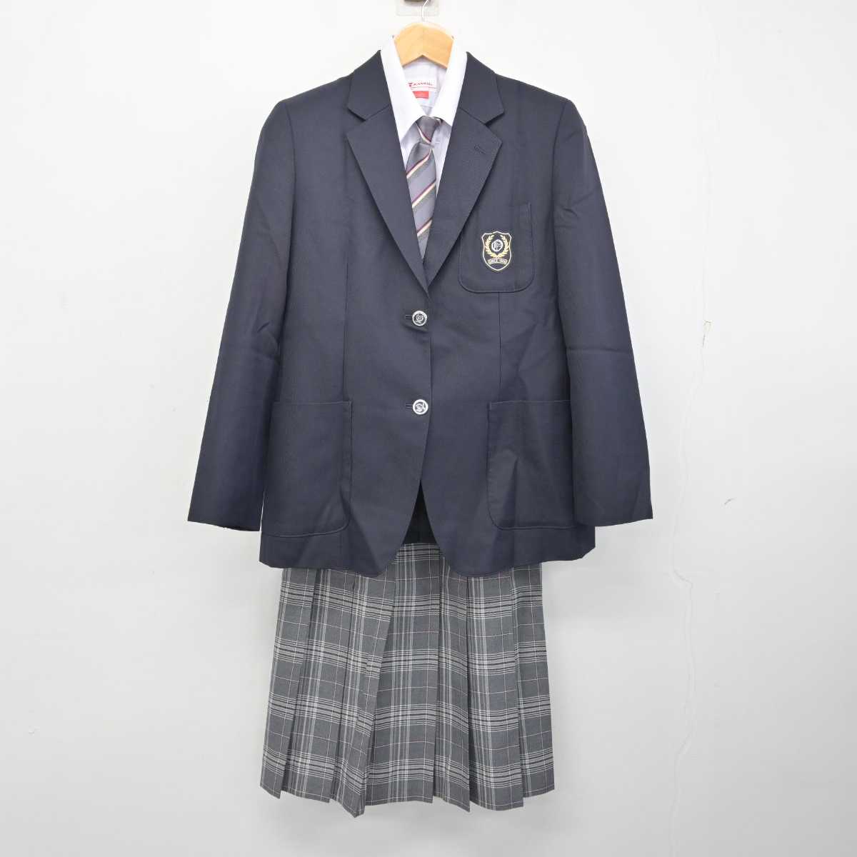 【中古】群馬県 大間々高等学校 女子制服 4点 (ブレザー・シャツ・スカート) sf082614