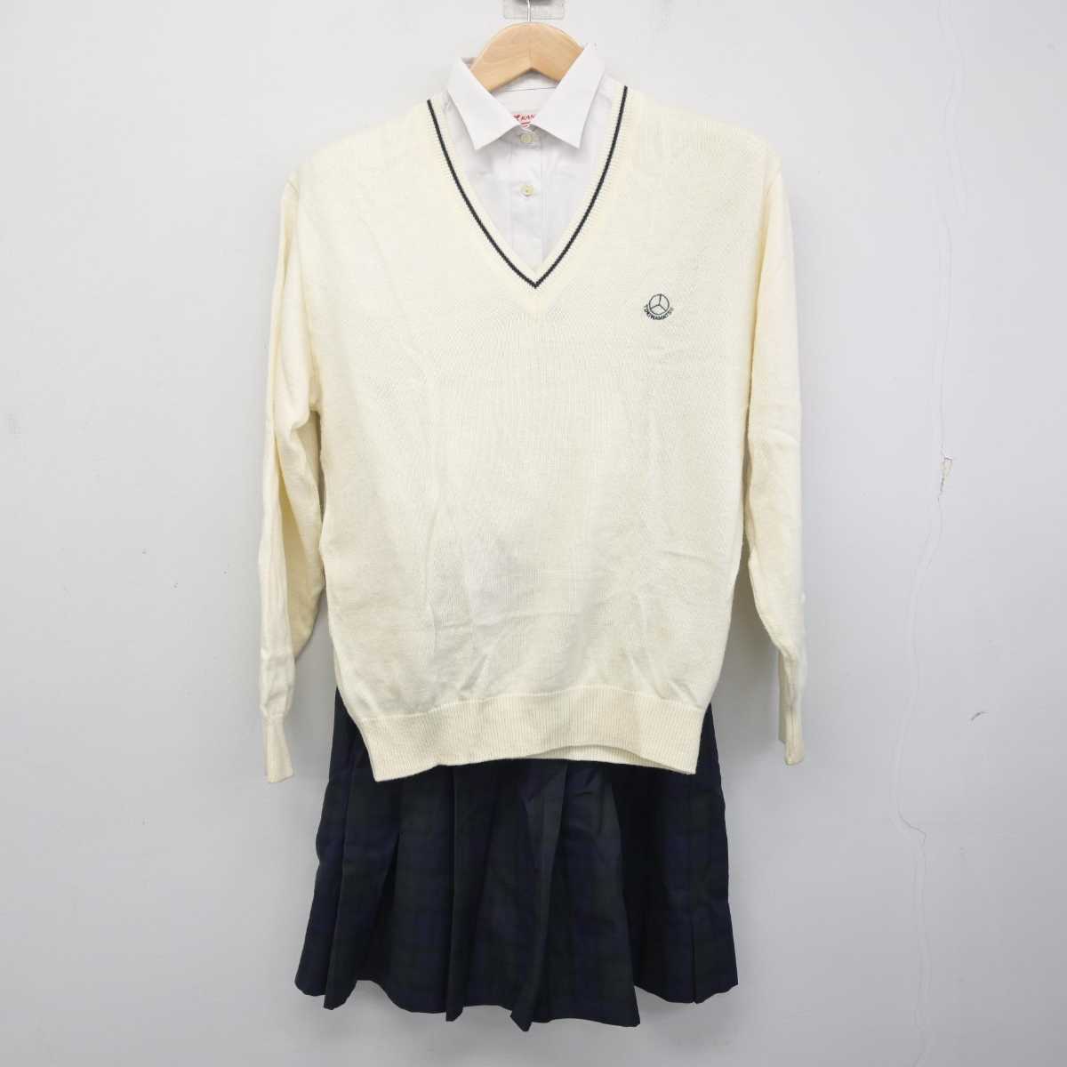 【中古】東京都 トキワ松学園中学校高等学校 女子制服 3点 (ニット・シャツ・スカート) sf082624