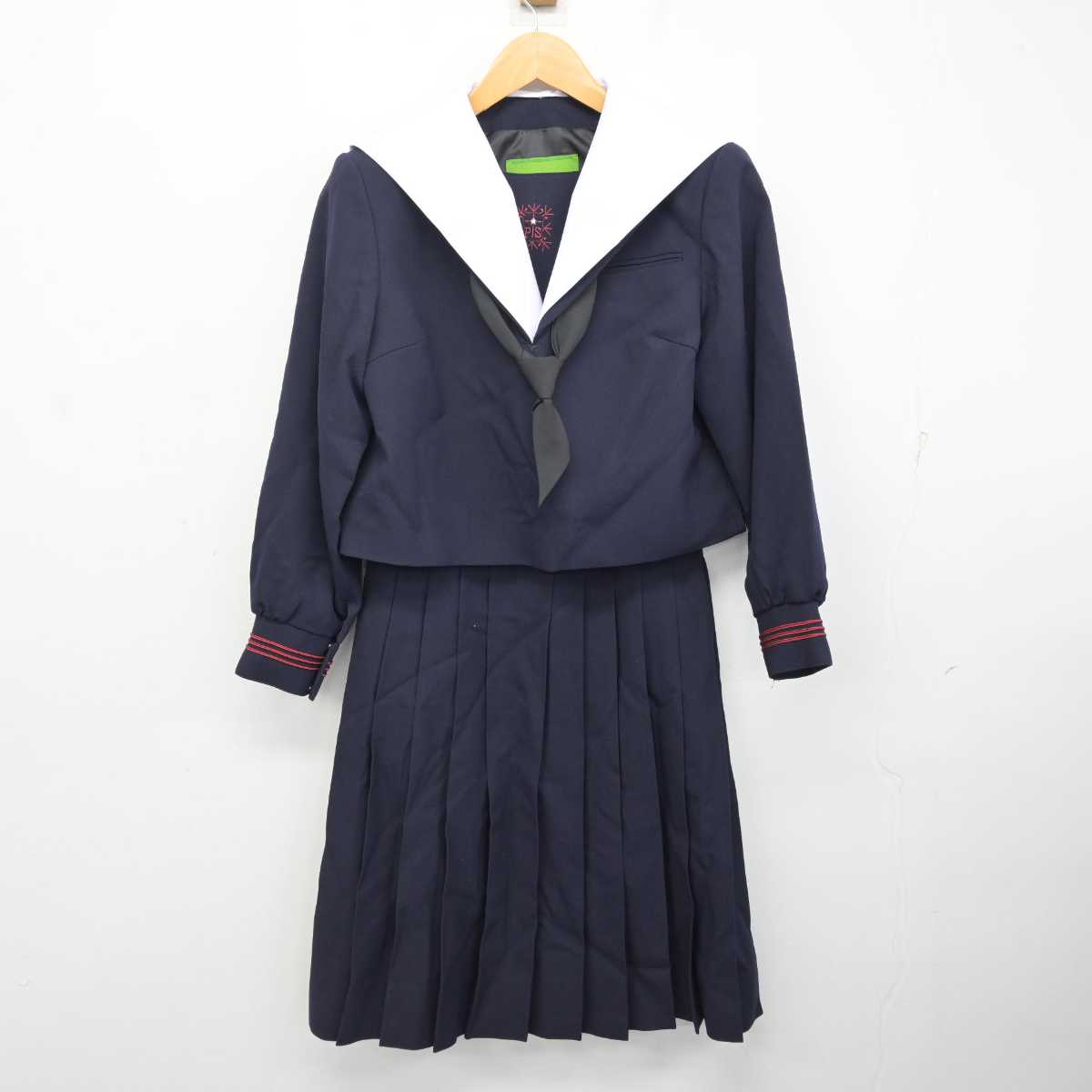 【中古】大阪府 プール学院中学校・高等学校 女子制服 4点 (セーラー服・スカート) sf082627