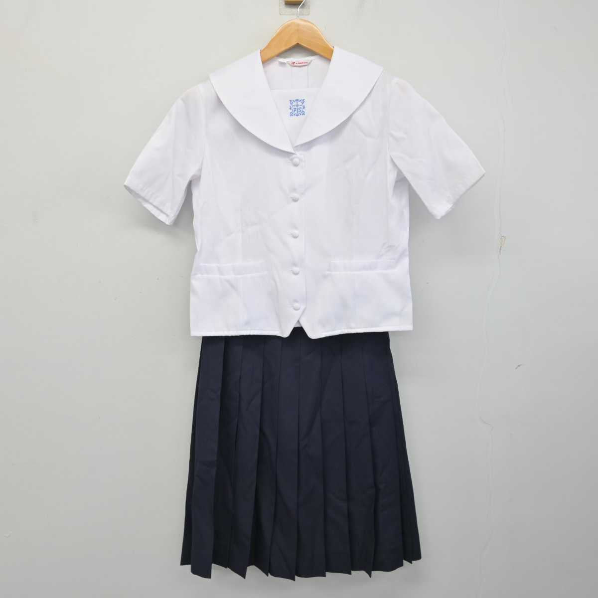 【中古】大阪府 プール学院中学校・高等学校 女子制服 2点 (ブラウス・スカート) sf082628