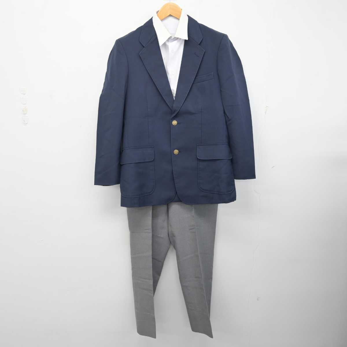 【中古】広島県 武田中学校・武田高等学校 男子制服 3点 (ブレザー・シャツ・ズボン) sf082635