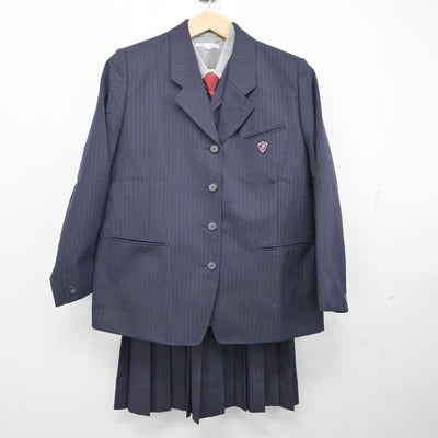 【中古】愛知県 藤ノ花女子高等学校 女子制服 5点 (ブレザー・ベスト・シャツ・スカート) sf082645