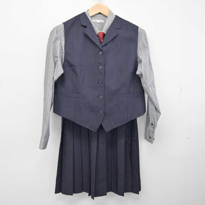 【中古】愛知県 藤ノ花女子高等学校 女子制服 5点 (ブレザー・ベスト・シャツ・スカート) sf082645