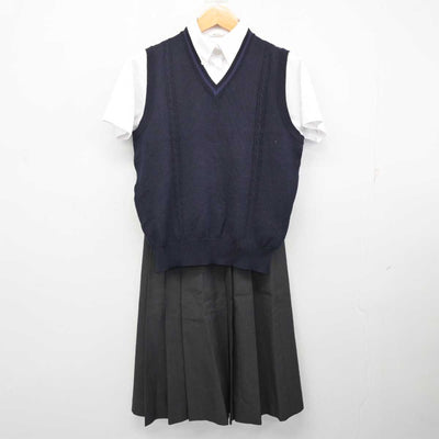 【中古】大阪府 東海大学付属大阪仰星高等学校/旧制服 女子制服 4点 (ニットベスト・シャツ・スカート) sf082666