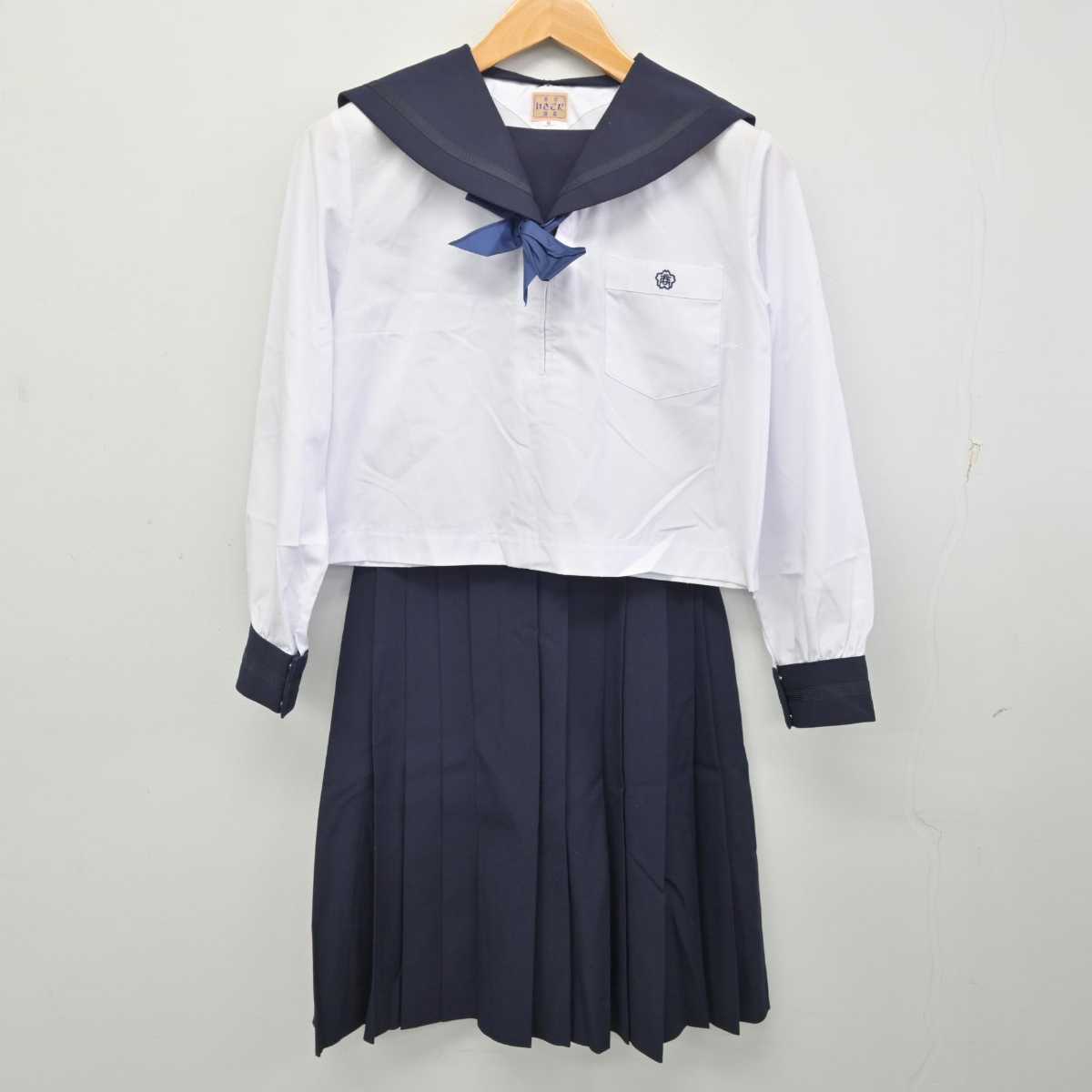 【中古】岩手県 盛岡商業高等学校 女子制服 3点 (セーラー服・スカート) sf082672