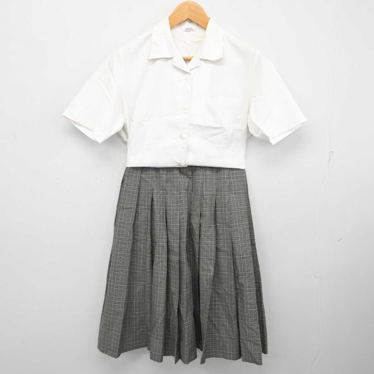 【中古】秋田県 協和中学校 女子制服 3点 (シャツ・スカート) sf082677