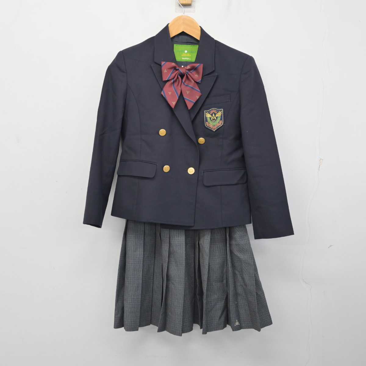 【中古】群馬県 前橋育英高等学校 女子制服 4点 (ブレザー・ニット・スカート) sf082704