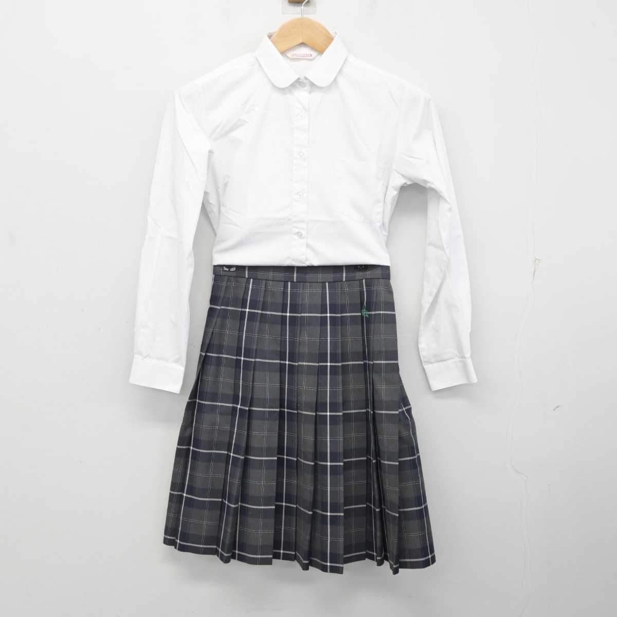 【中古】群馬県 前橋育英高等学校 女子制服 3点 (ニットベスト・シャツ・スカート) sf082706