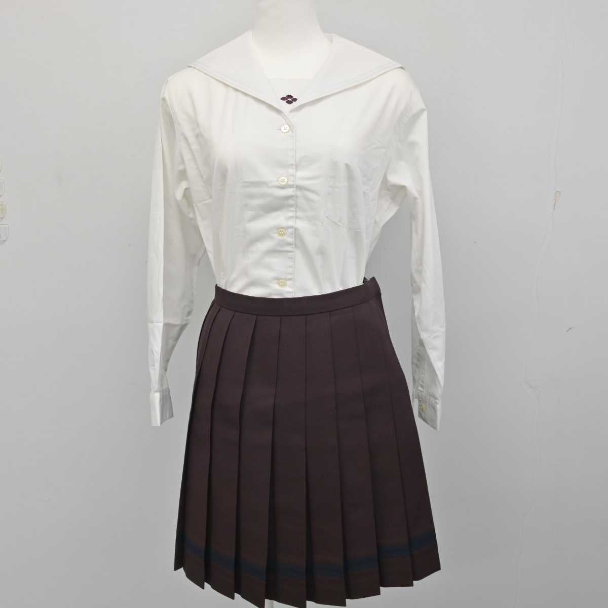 【中古】群馬県 共愛学園中学校・高等学校 女子制服 4点 (ブレザー・ベスト・ブラウス・スカート) sf082709