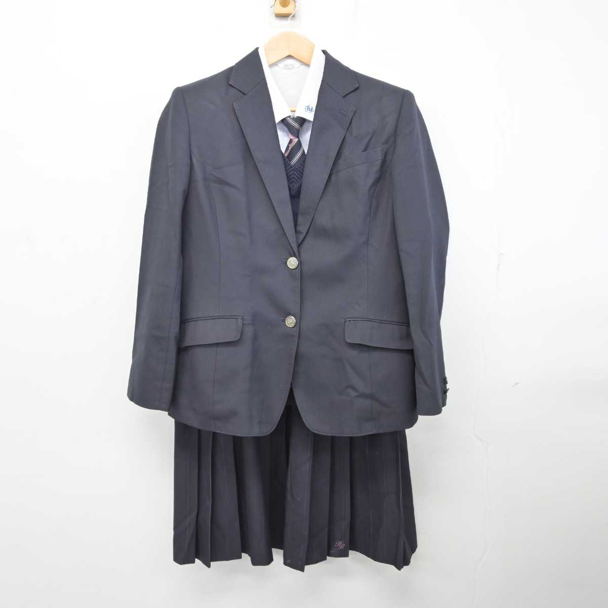 【中古】兵庫県 姫路別所高等学校 女子制服 5点 (ブレザー・ニット・シャツ・スカート) sf082721