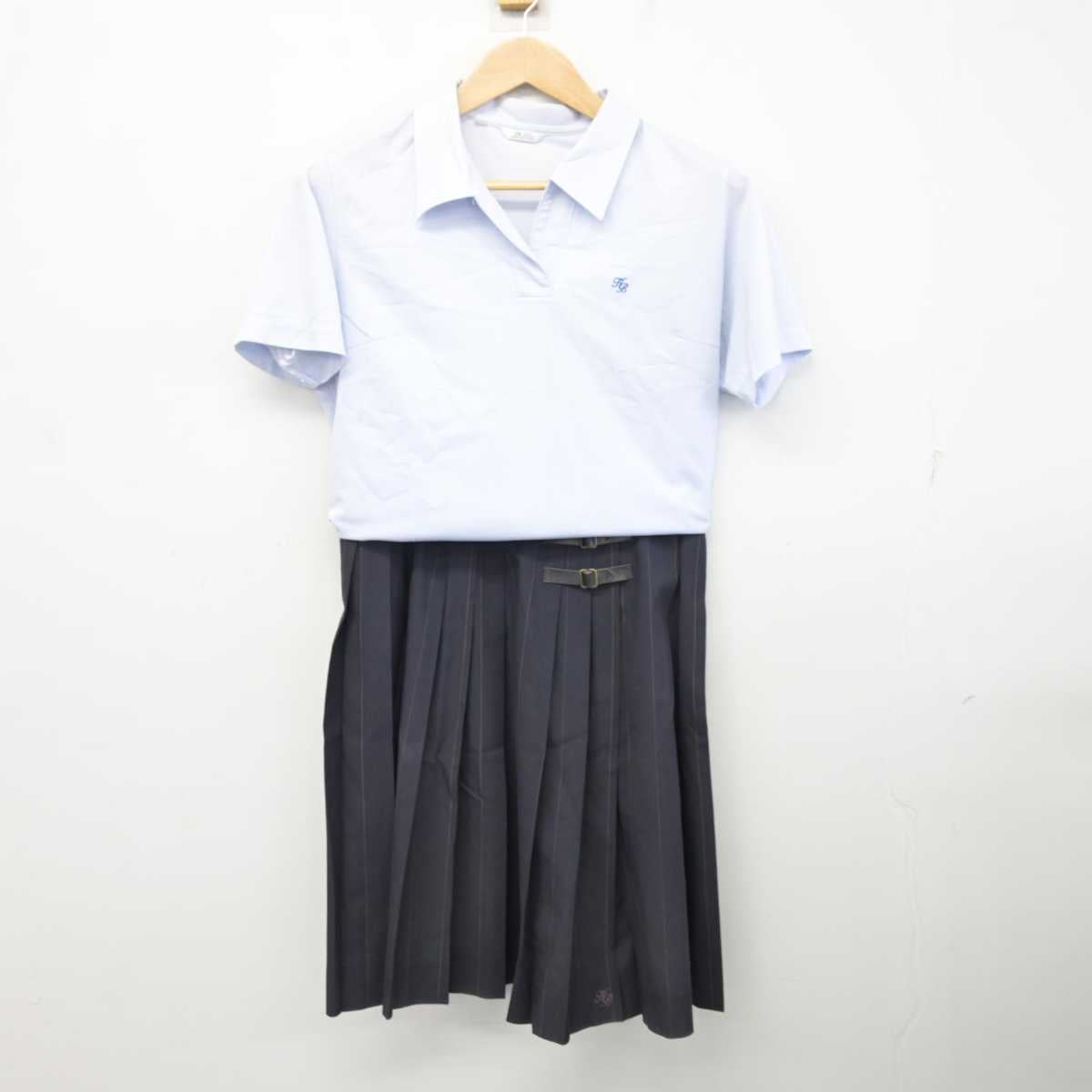 【中古】兵庫県 姫路別所高等学校 女子制服 2点 (シャツ・スカート) sf082722