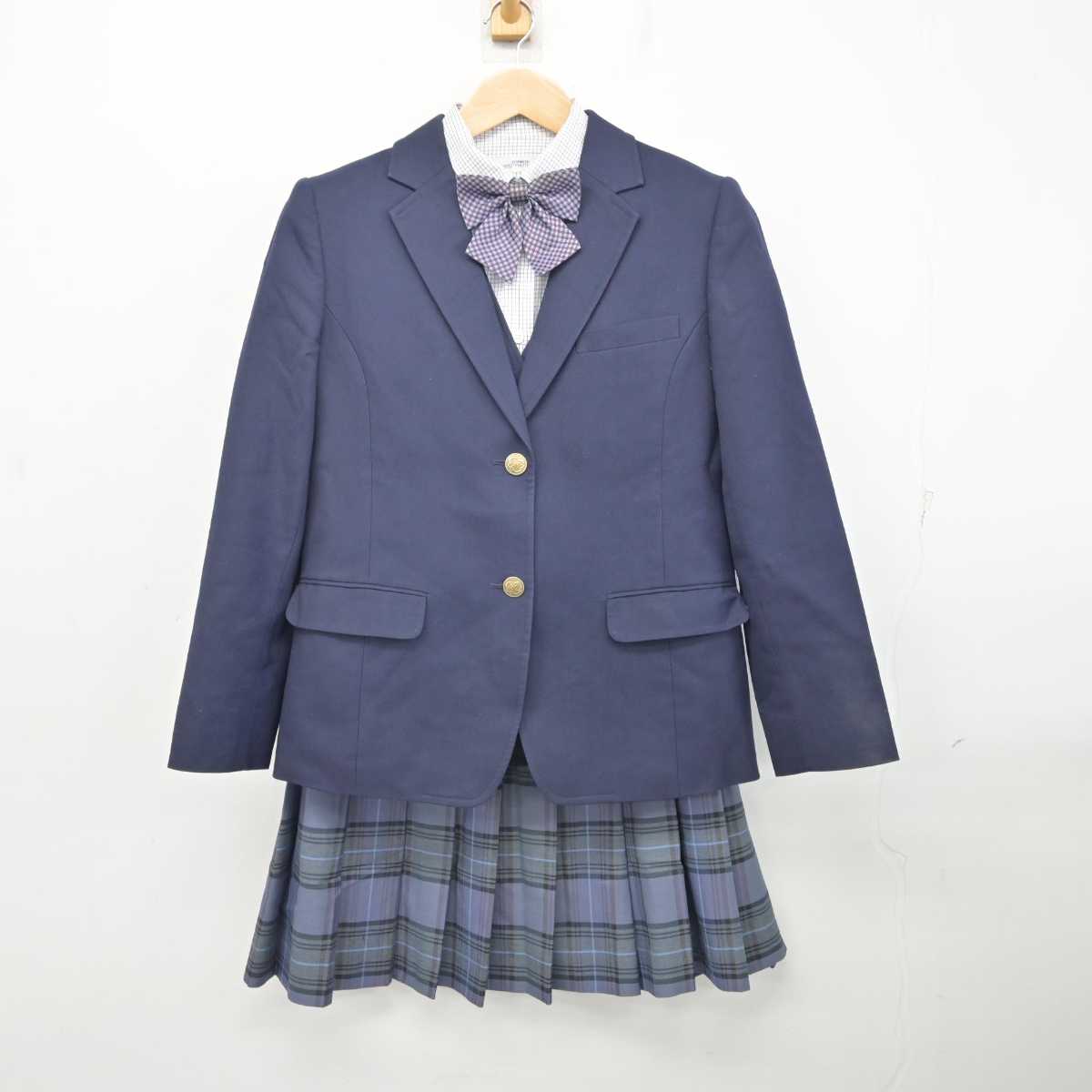 【中古】千葉県 千葉学園高等学校 女子制服 5点 (ブレザー・ベスト・シャツ・スカート) sf082746