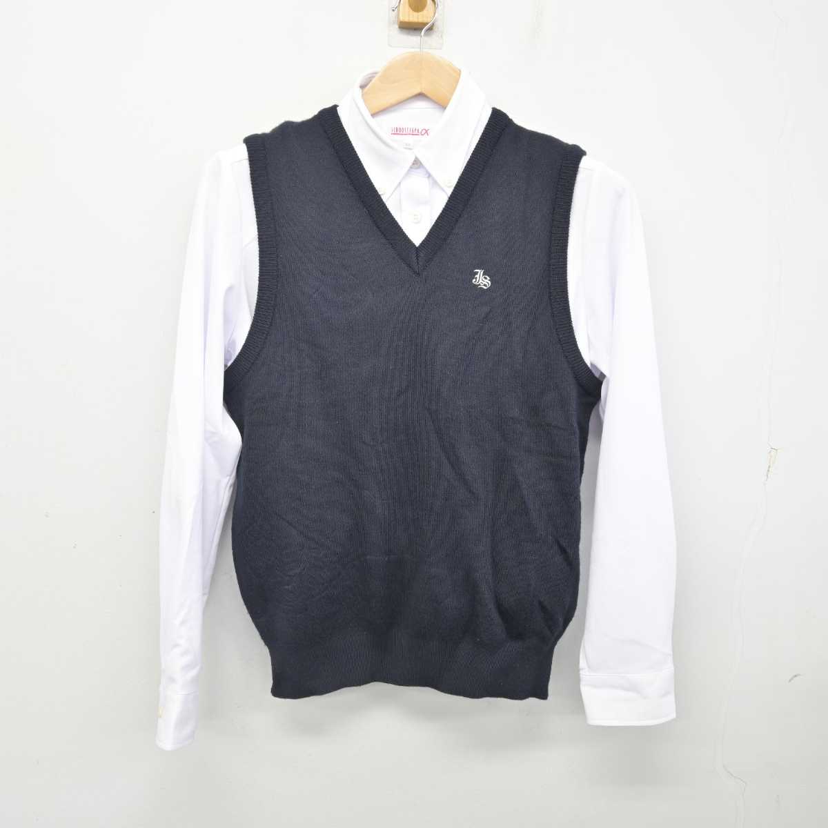 【中古】福岡県 純真高等学校 女子制服 3点 (ニットベスト・シャツ) sf082757