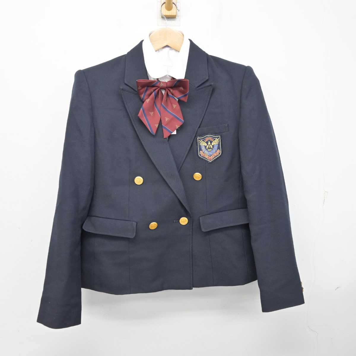 【中古】群馬県 前橋育英高等学校 女子制服 4点 (ブレザー・ニットベスト・シャツ) sf082790