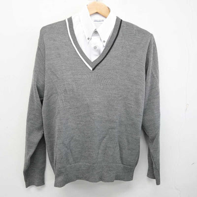 【中古】福岡県 久留米学園高等学校/旧制服 男子制服 2点 (ニット・シャツ) sf082806