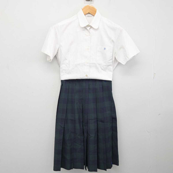 中古】福岡県 久留米筑水高等学校 女子制服 2点 (シャツ・スカート 