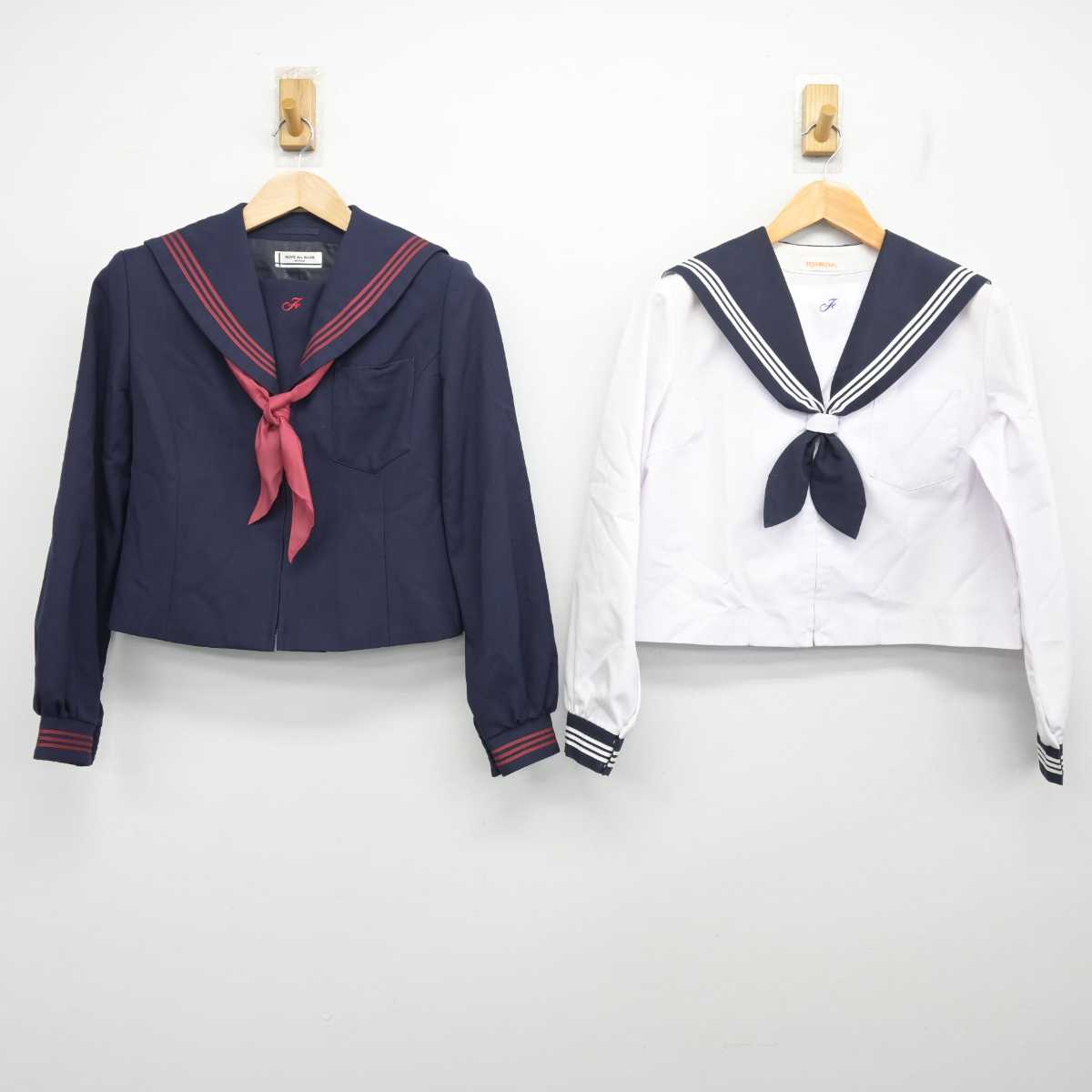 【中古】大分県 大分大学教育学部附属中学校 女子制服 3点 (セーラー服・セーラー服) sf082826