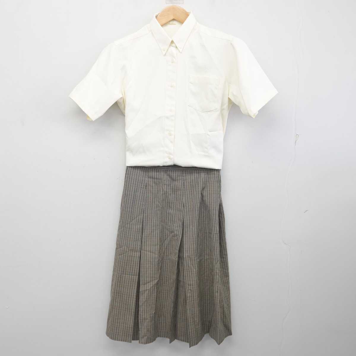 【中古】長崎県 長崎商業高等学校 女子制服 2点 (シャツ・スカート) sf082842