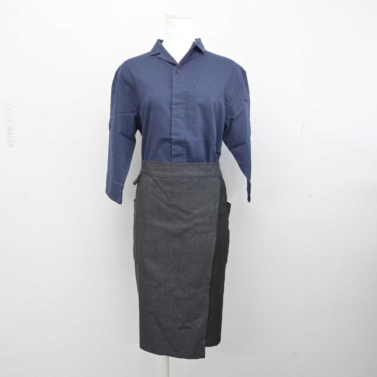 【中古】 蕎麦屋制服 女子制服 2点 (シャツ・エプロン / サロン) sf082848