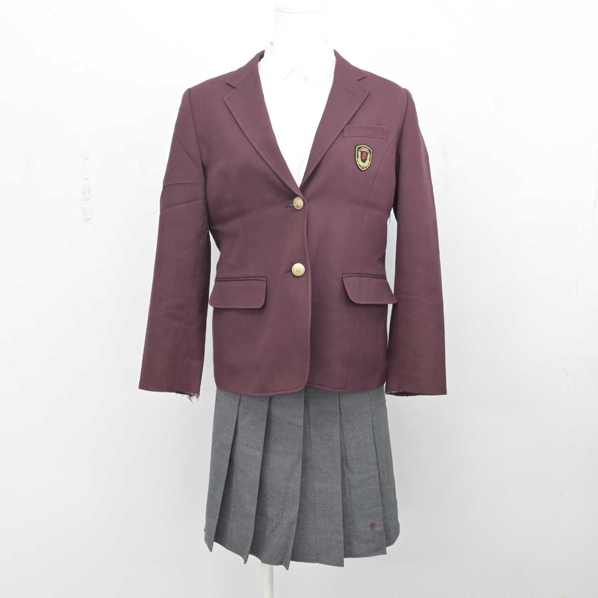 【中古】茨城県 常総学院中学校・高等学校 女子制服 3点 (ブレザー・シャツ・スカート) sf082880