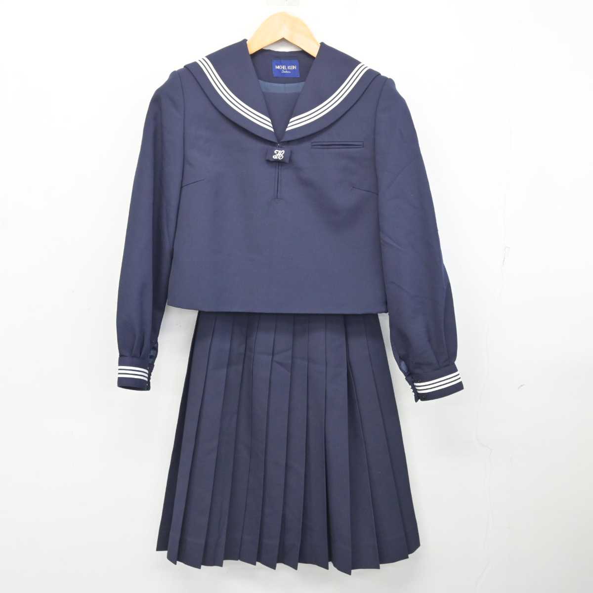 【中古】埼玉県 栗橋東中学校 女子制服 2点 (セーラー服・スカート) sf082883