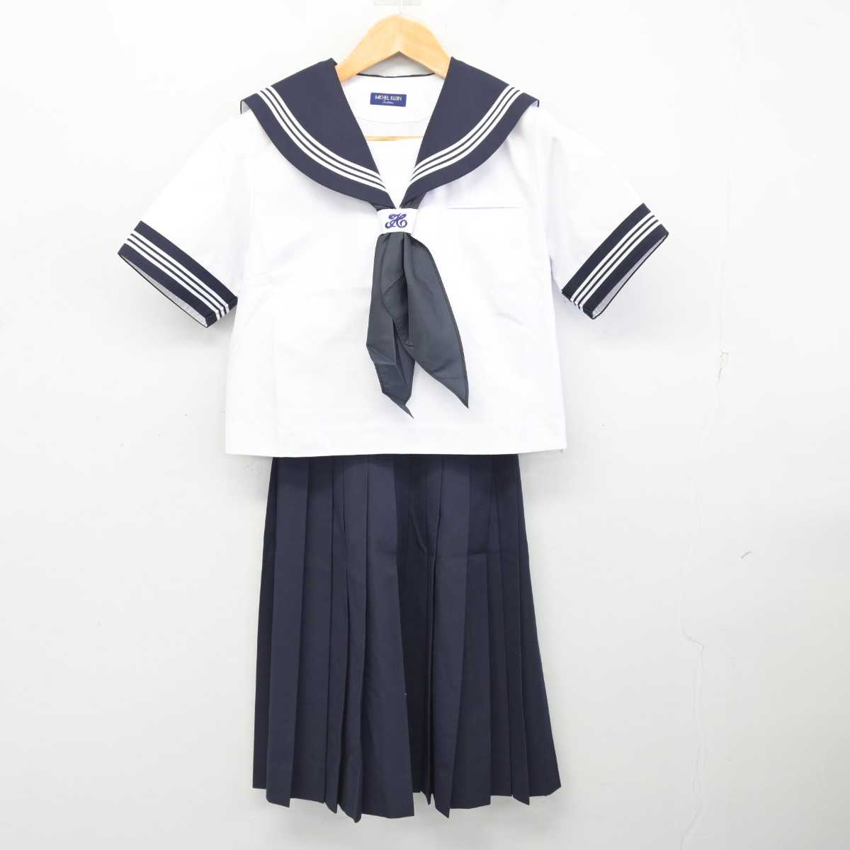 【中古】埼玉県 栗橋東中学校 女子制服 4点 (セーラー服・スカート) sf082884