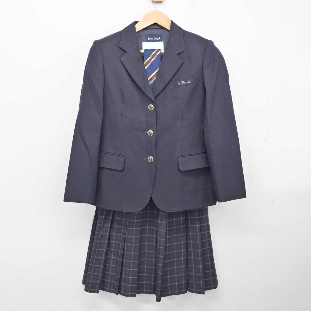 【中古】富山県 富山いずみ高等学校 女子制服 3点 (ブレザー・スカート) sf082887