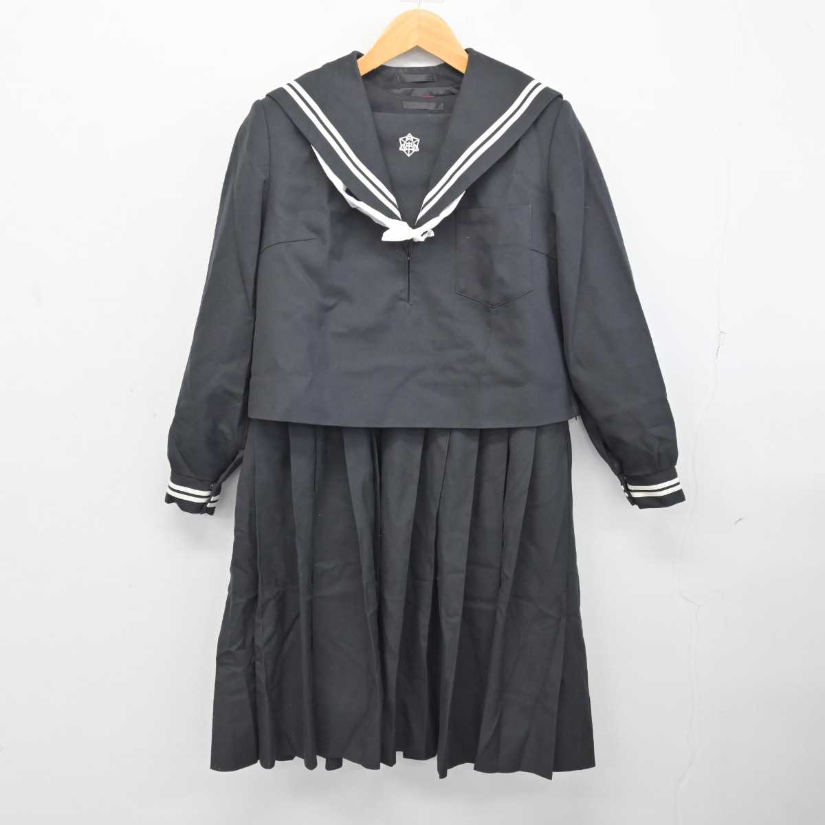 【中古】熊本県 長洲中学校 女子制服 3点 (セーラー服・ジャンパースカート) sf082890