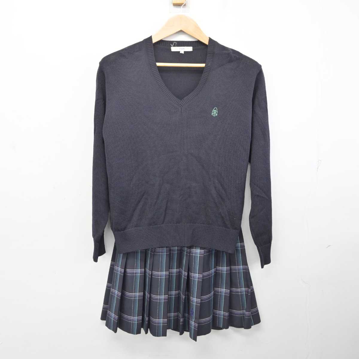 【中古】神奈川県 横浜翠陵高等学校 女子制服 4点 (ブレザー・ニット・スカート) sf082905