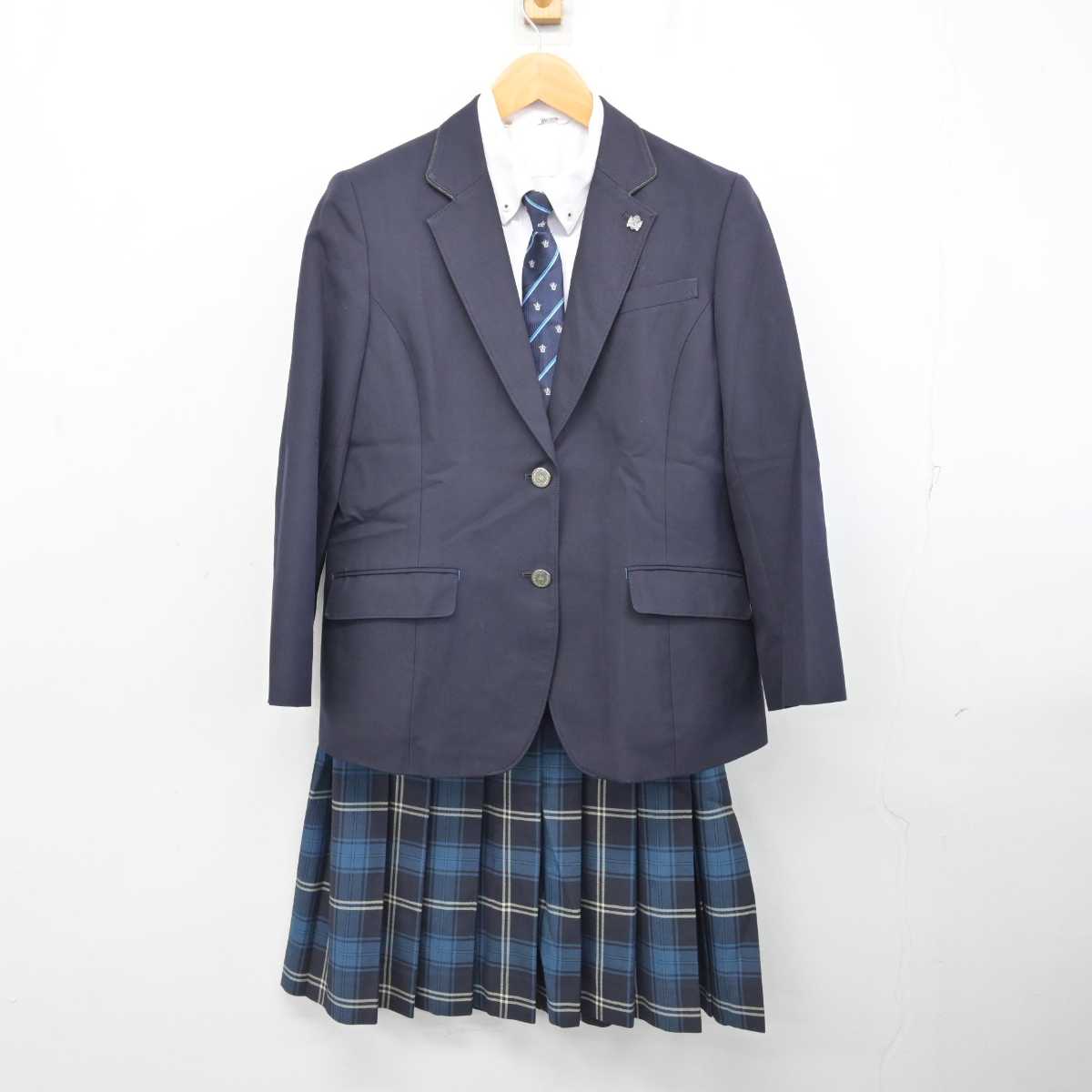 【中古】熊本県 北稜高等学校 女子制服 5点 (ブレザー・シャツ・スカート) sf082907