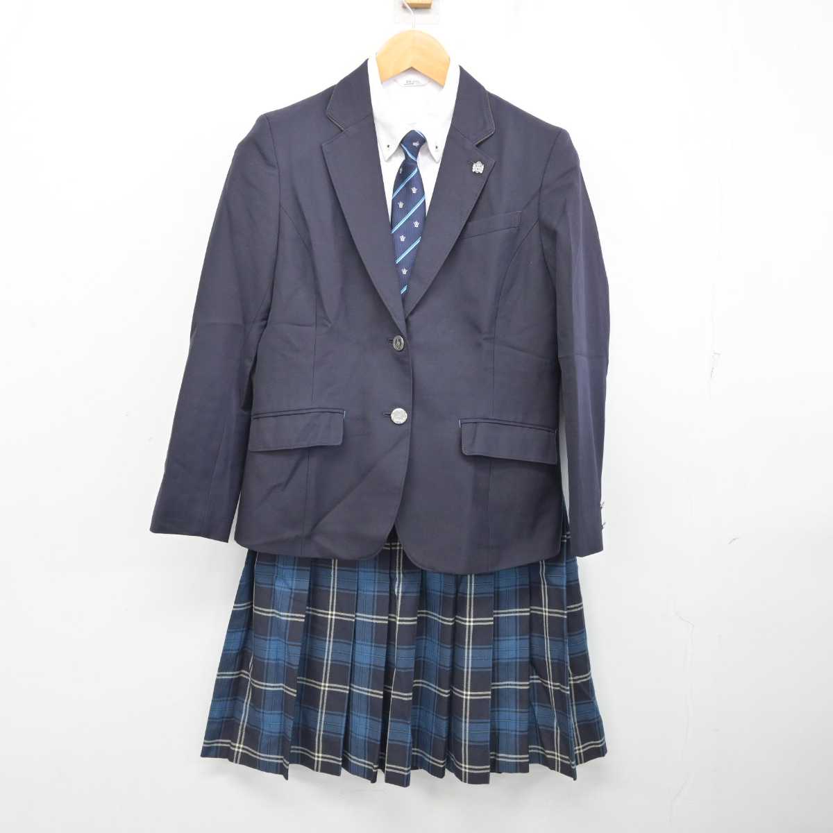 【中古】熊本県 北稜高等学校 女子制服 5点 (ブレザー・シャツ・スカート) sf082909