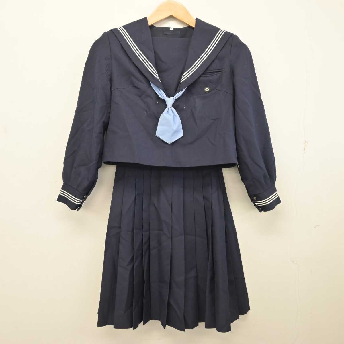 【中古】大阪府 阪南中学校 女子制服 3点 (セーラー服・スカート) sf082960