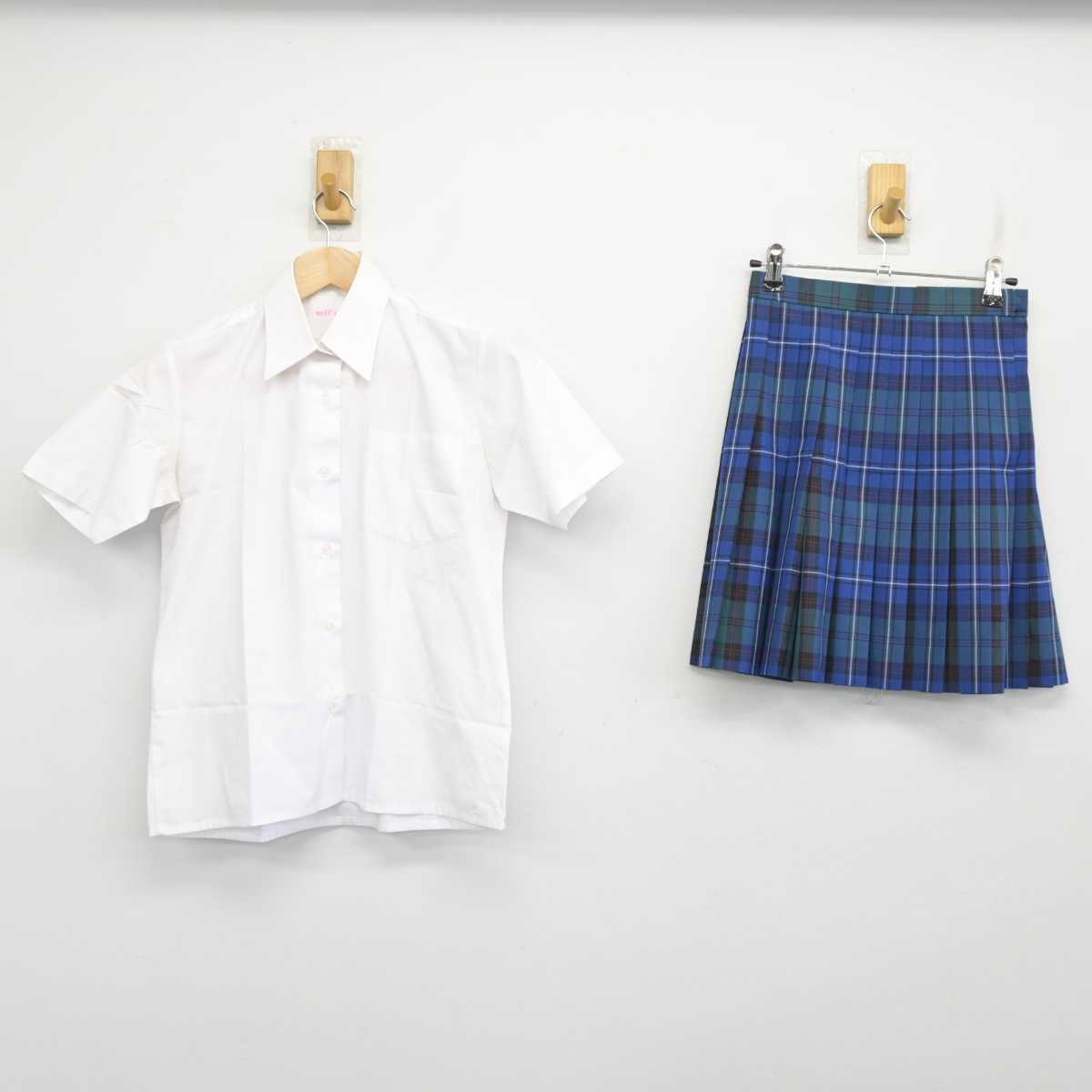 【中古】 ヒューマンキャンパス高等学校 女子制服 2点 (シャツ・スカート) sf082981