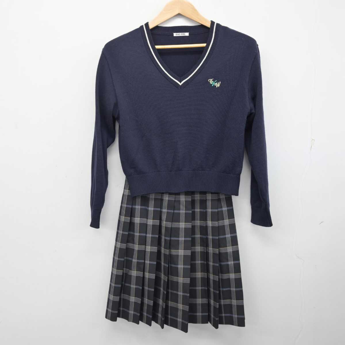 【中古】福岡県 常磐高等学校 女子制服 4点 (ブレザー・ニット・スカート) sf082996