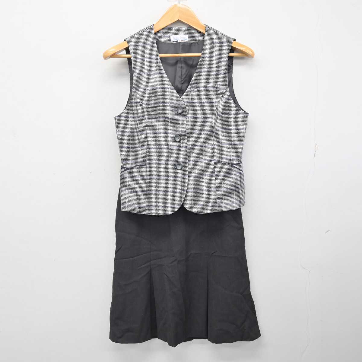 【中古】 事務服 女子制服 3点 (ジャケット・ベスト・スカート) sf082999