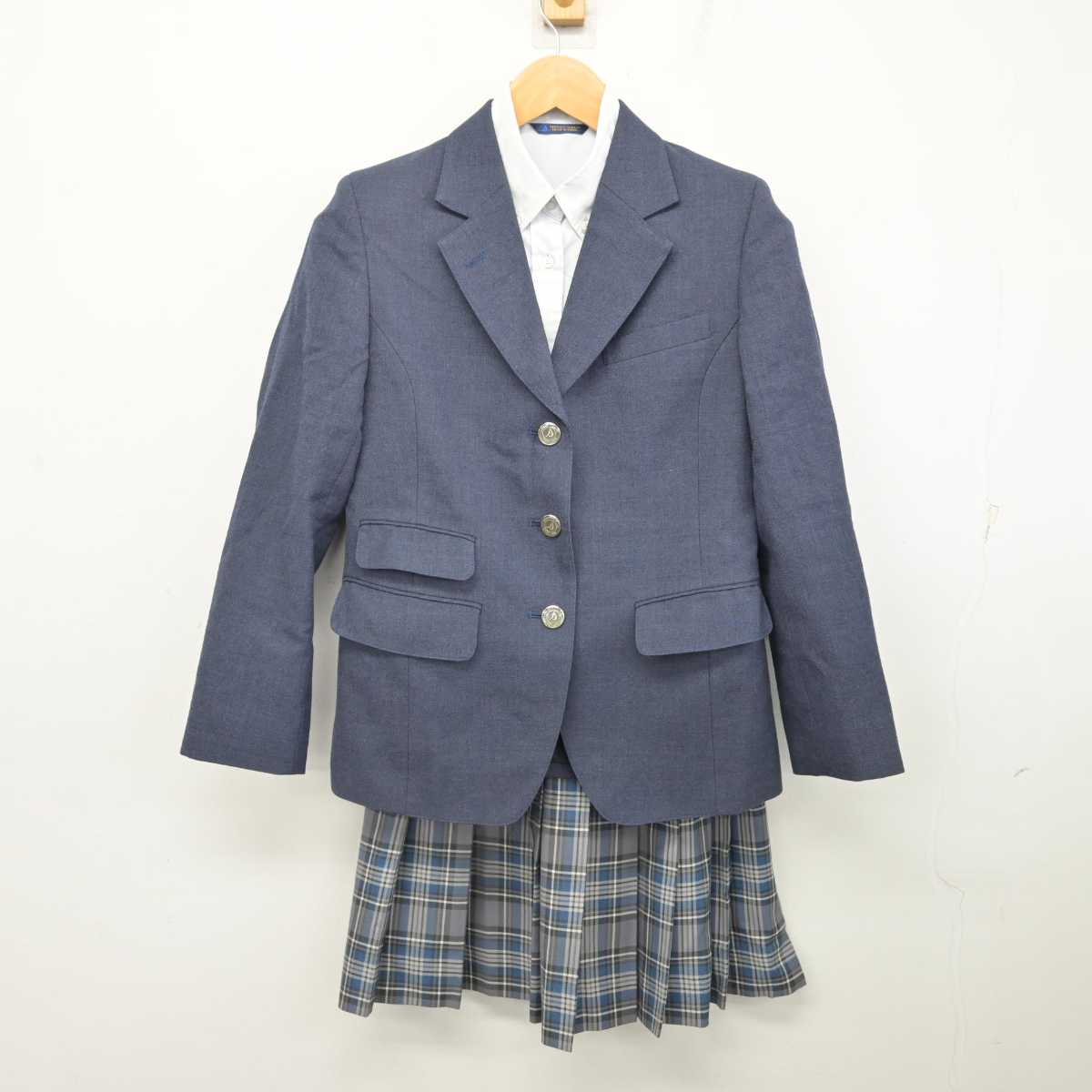 【中古】神奈川県 湘南学院高等学校 女子制服 3点 (ブレザー・シャツ・スカート) sf083031