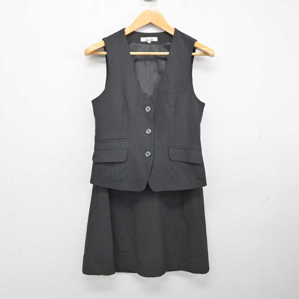 【中古】 事務服 女子制服 2点 (ベスト・スカート) sf083048