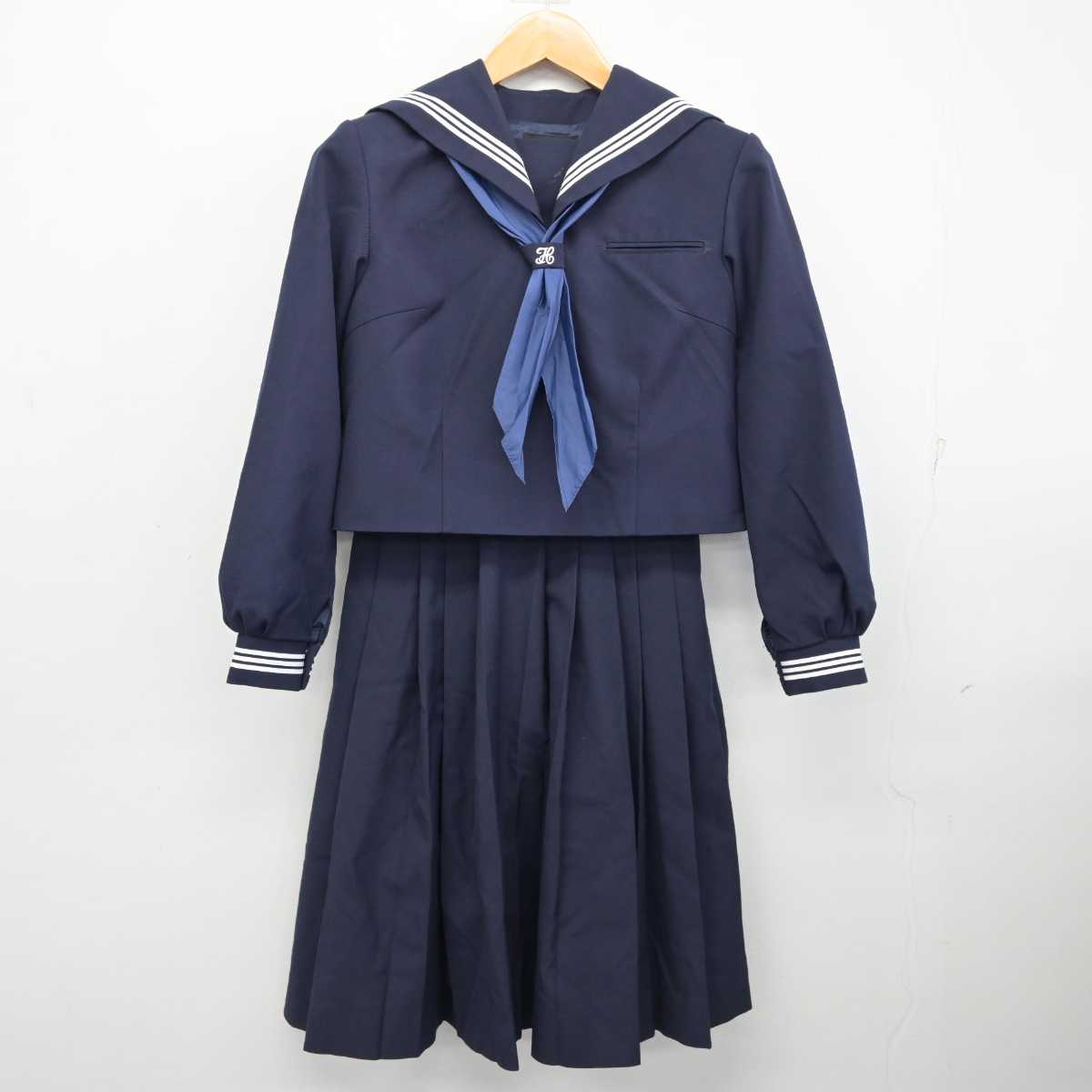 【中古】千葉県 松戸市立第一中学校 女子制服 3点 (セーラー服・スカート) sf083054