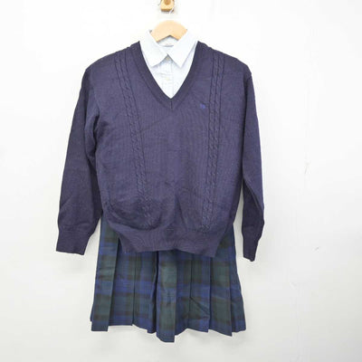 【中古】千葉県  千葉敬愛高等学校 女子制服 5点 (ブレザー・ニット・シャツ・スカート) sf083130