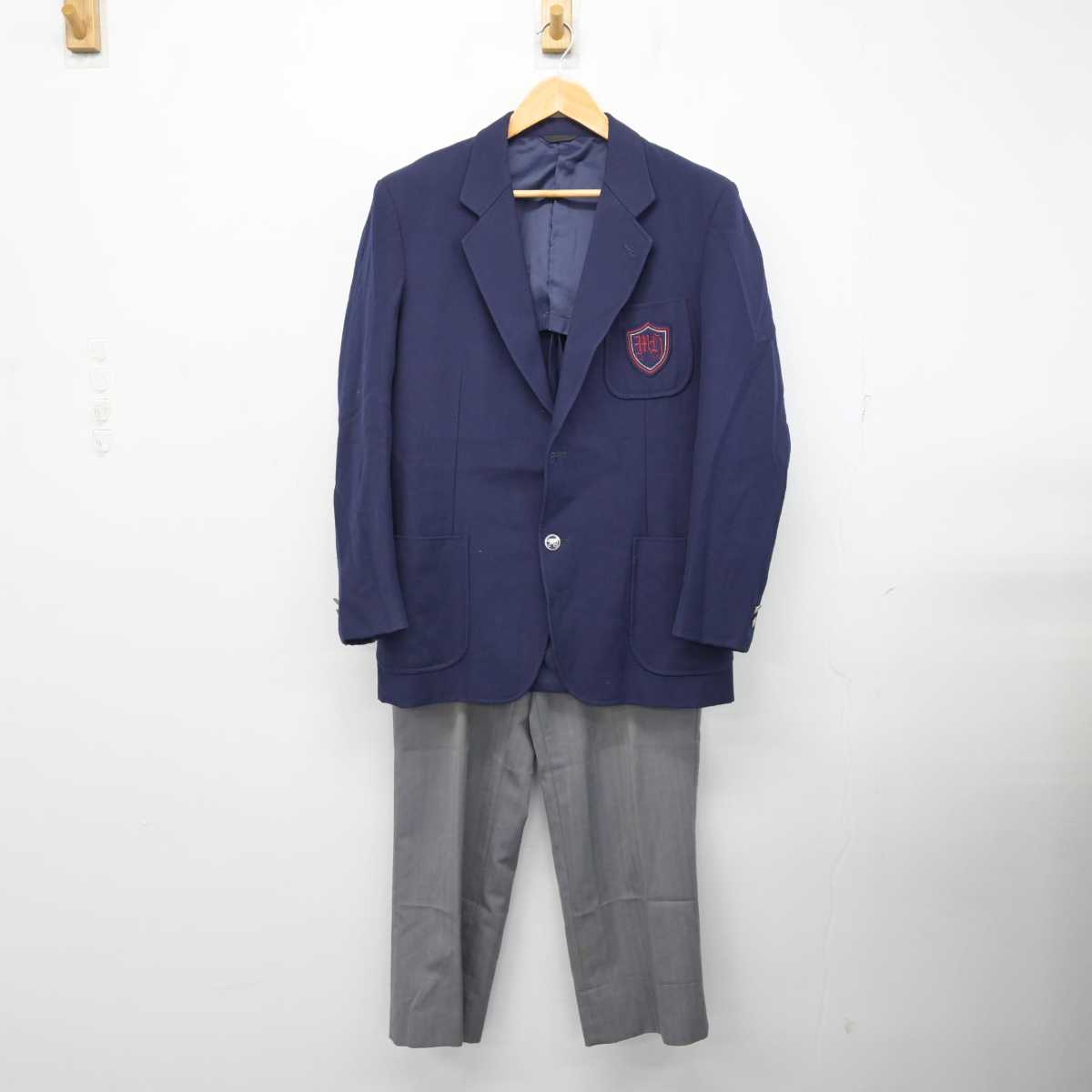 【中古】千葉県 千葉明徳高等学校/旧制服 男子制服 2点 (ブレザー・ズボン) sf083176