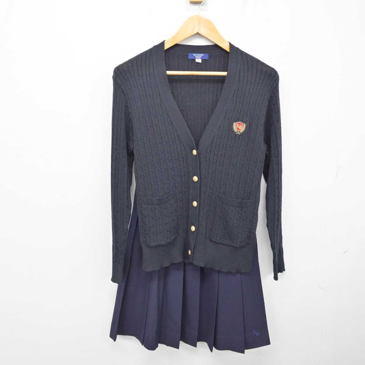 【中古】愛知県  安城学園高等学校 女子制服 3点 (ニット・スカート) sf083250