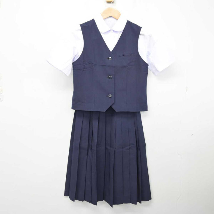 中古】千葉県 習志野台中学校 女子制服 3点 (ベスト・シャツ 中古】千葉県 習志野台中学校 女子制服 3点 (ベスト・シャツ