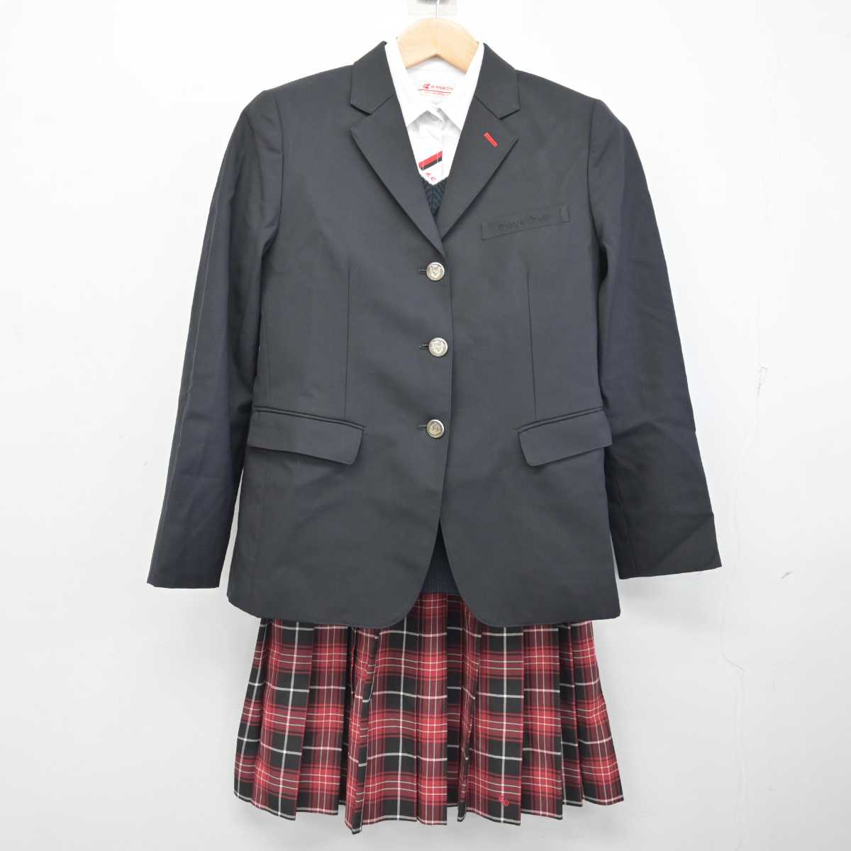 【中古】愛知県 豊田大谷高等学校 女子制服 4点 (ブレザー・ニット・シャツ・スカート) sf083319