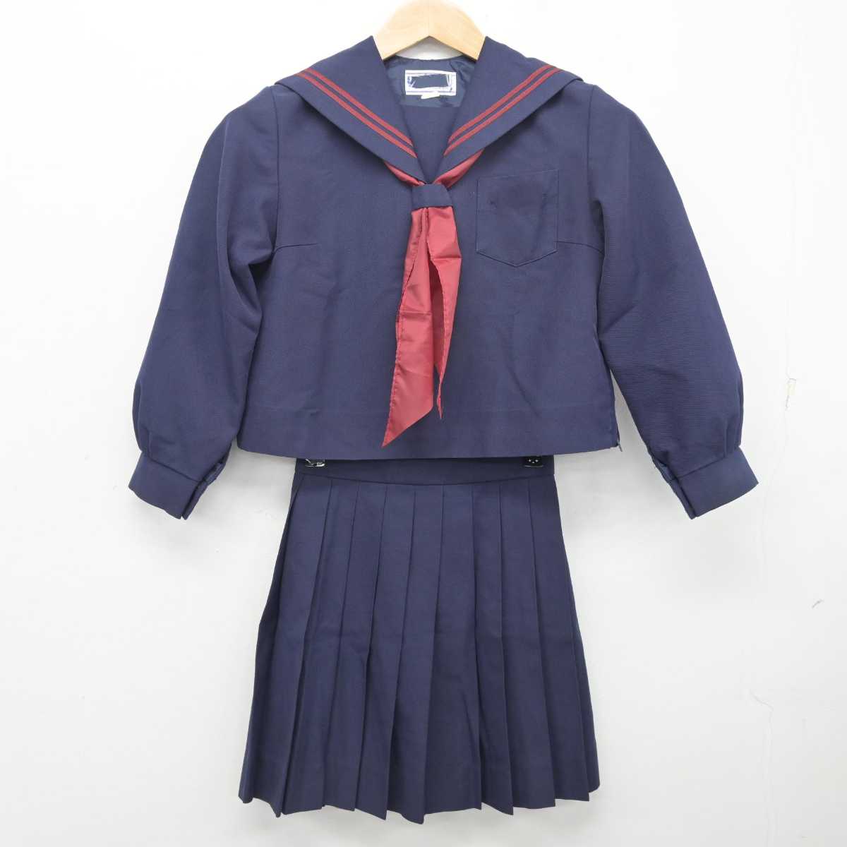 【中古】福岡県 三潴小学校 女子制服 3点 (セーラー服・スカート) sf083378