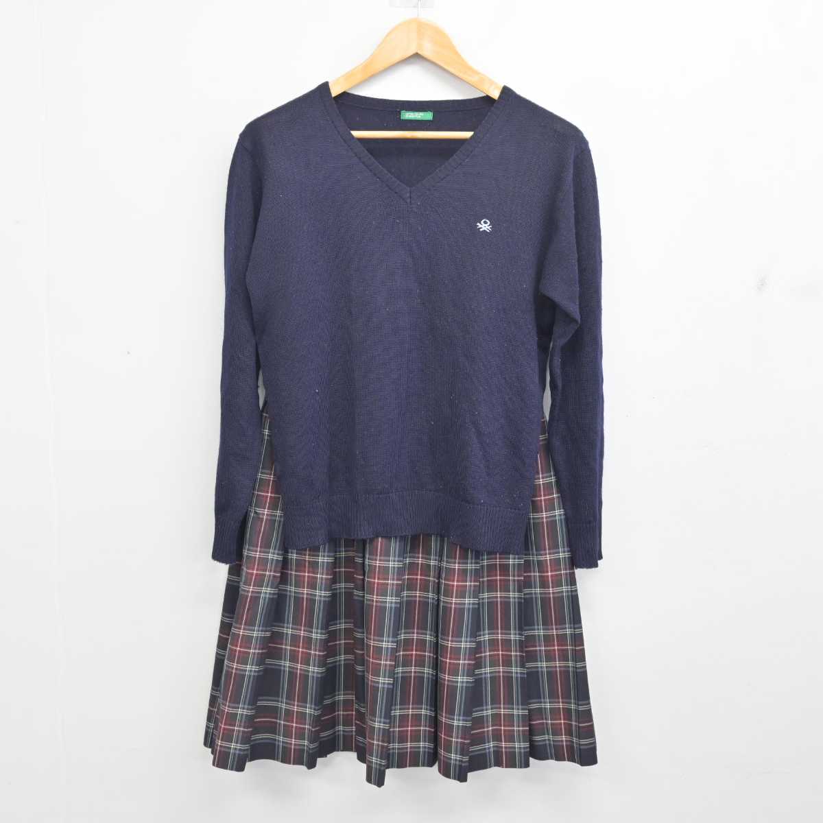 【中古】大阪府 大阪学園大阪高等学校 女子制服 4点 (ブレザー・ニット・スカート) sf083388