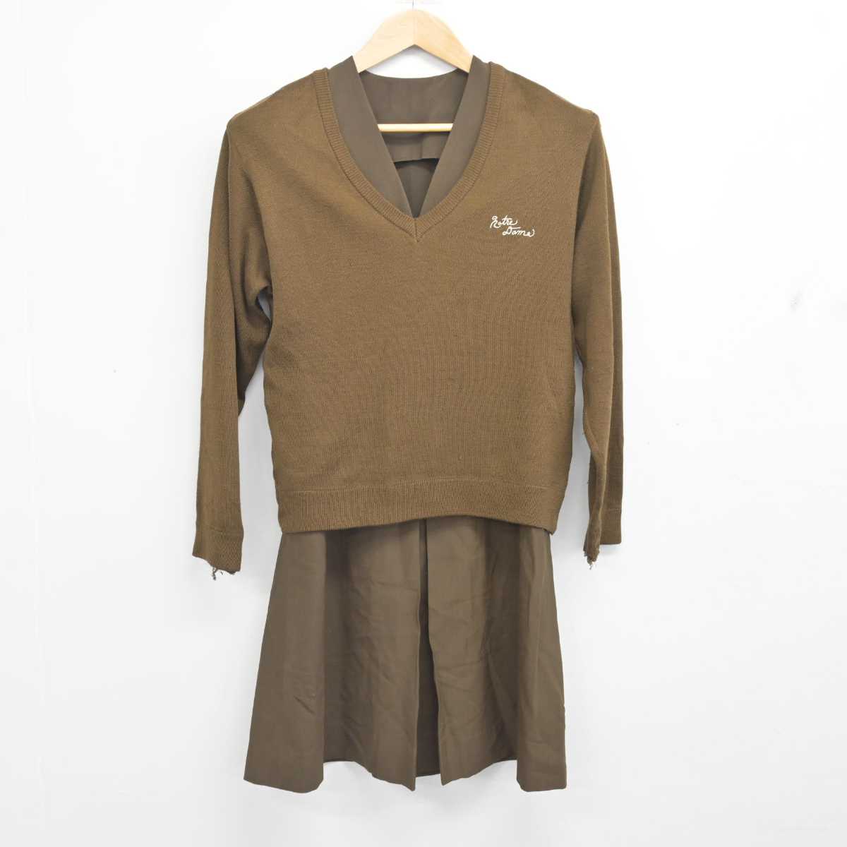 【中古】京都府 ノートルダム女学院中学高等学校/旧制服 女子制服 2点 (ニット・ジャンパースカート) sf083393