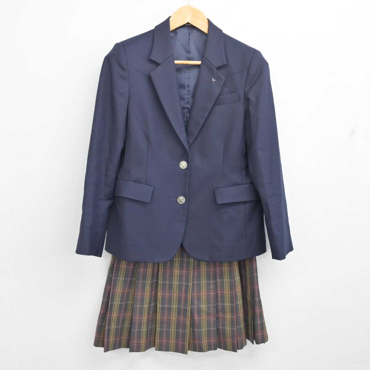 【中古】神奈川県 慶応義塾湘南藤沢高等部 女子制服 4点 (ブレザー・スカート・スカート) sf083404